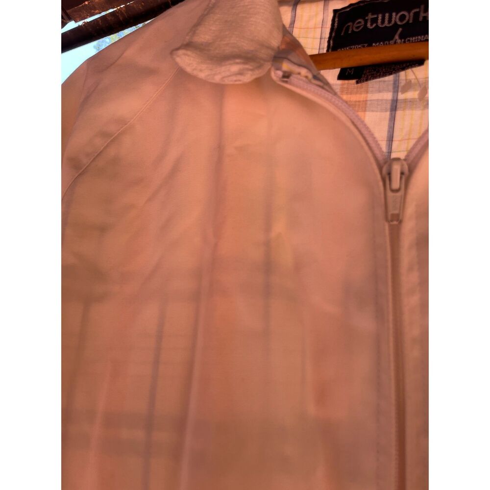 Full Zip Golf Jacket Plaid Lined Lightweight Windbreaker Women's Medium